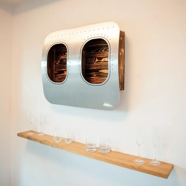 Aircraft Wall Bars Twin Window Wandbar Alu Holz Regal